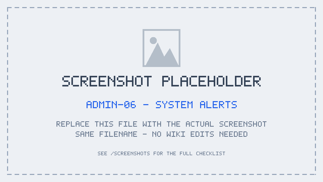 Screenshot placeholder for ADMIN-06: System Alerts. Real screenshot not yet captured.