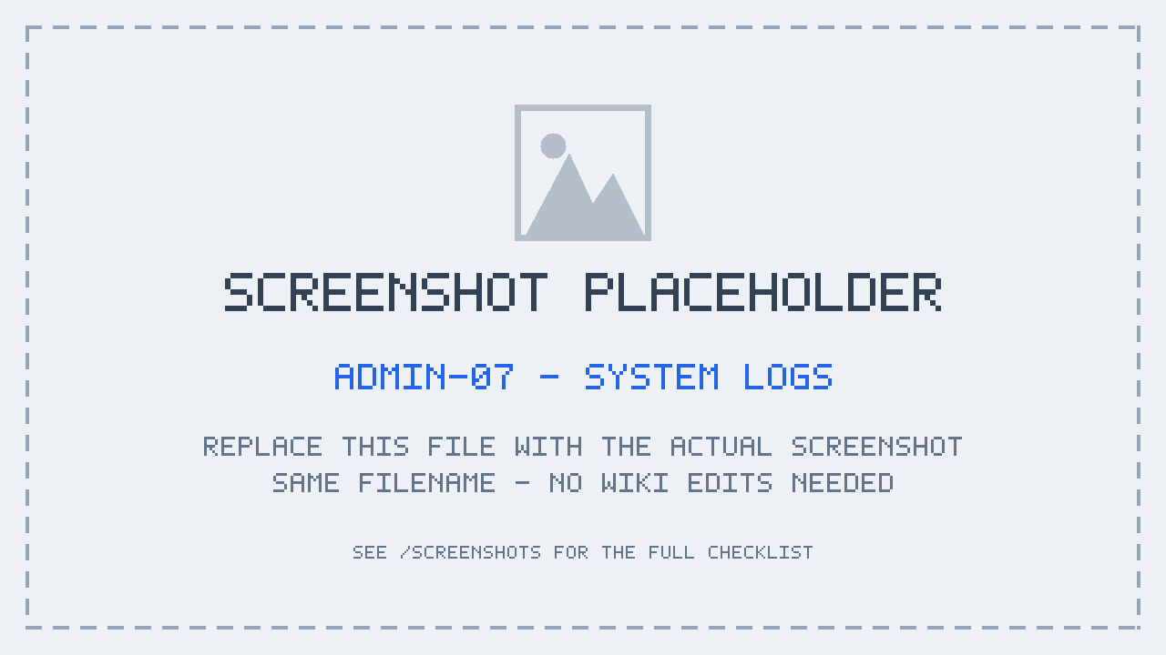 Screenshot placeholder for ADMIN-07: Audit Logs. Real screenshot not yet captured.